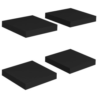  Półki ścienne, 4 szt., czarne, 23 x 23,5 x 3,8 cm, MDF Lumarko!