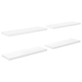  Półki ścienne, 4 szt, wysoki połysk, białe, 80x23,5x3,8 cm, MDF Lumarko!