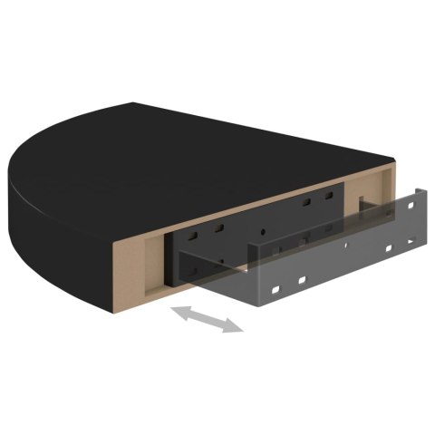  Narożna półka ścienna, czarna, 25x25x3,8 cm, MDF Lumarko!