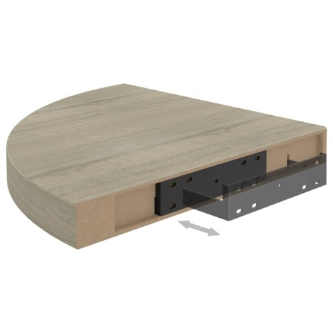  Narożna półka ścienna, kolor dębowy, 35x35x3,8 cm, MDF Lumarko!