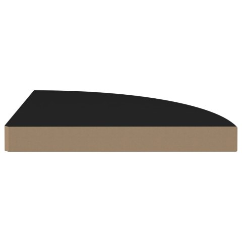  Narożne półki ścienne, 2 szt., czarne, 35x35x3,8 cm, MDF Lumarko!