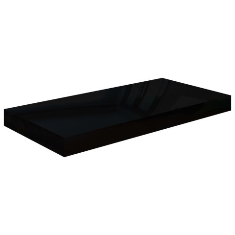  Półka ścienna, wysoki połysk, czarna, 50x23x3,8 cm, MDF Lumarko!
