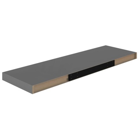  Półki ścienne, 2 szt, wysoki połysk, szare, 80x23,5x3,8 cm, MDF Lumarko!