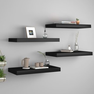  Półki ścienne, 4 szt., czarne, 50x23x3,8 cm, MDF Lumarko!