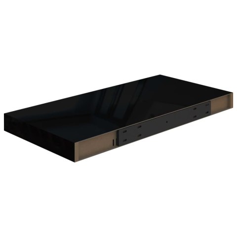  Półki ścienne, 4 szt., wysoki połysk, czarne, 50x23x3,8 cm, MDF Lumarko!
