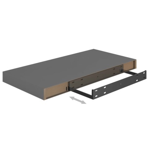  Półki ścienne, 4 szt., wysoki połysk, szare, 50x23x3,8 cm, MDF Lumarko!