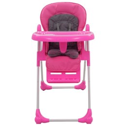  Krzesełko do karmienia dzieci, różowo-szare
