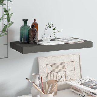  Półka ścienna, wysoki połysk, szara, 50x23x3,8 cm, MDF Lumarko!