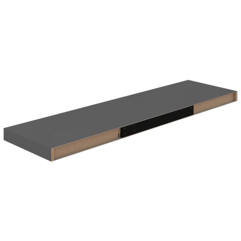  Półka ścienna, wysoki połysk, szare, 90x23,5x3,8 cm, MDF Lumarko!