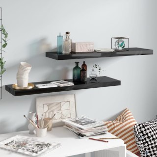  Półki ścienne 2 szt. wysoki połysk, czarne, 90x23,5x3,8 cm, MDF Lumarko!