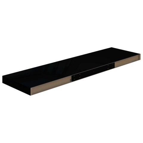  Półki ścienne 2 szt. wysoki połysk, czarne, 90x23,5x3,8 cm, MDF Lumarko!