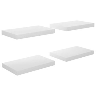  Półki ścienne, 4 szt., białe, wysoki połysk, 40x23x3,8 cm, MDF Lumarko!