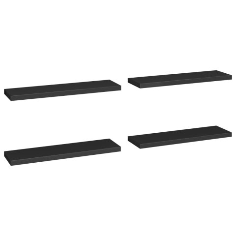  Półki ścienne, 4 szt., czarne, 90x23,5x3,8 cm, MDF Lumarko!