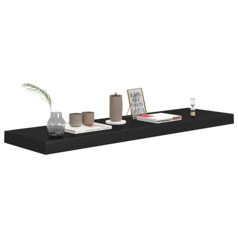  Półki ścienne, 4 szt., czarne, 90x23,5x3,8 cm, MDF Lumarko!