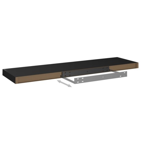  Półki ścienne, 4 szt., czarne, 90x23,5x3,8 cm, MDF Lumarko!