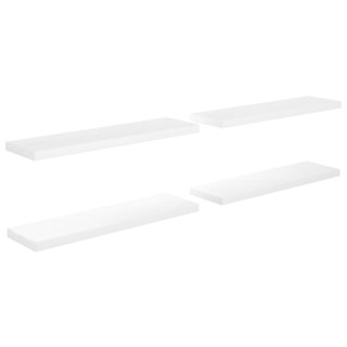  Półki ścienne, 4 szt, wysoki połysk, białe, 90x23,5x3,8 cm, MDF Lumarko!