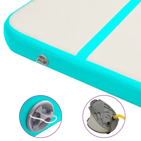  Mata gimnastyczna z pompką, 400x100x15 cm, PVC, zielona Lumarko!