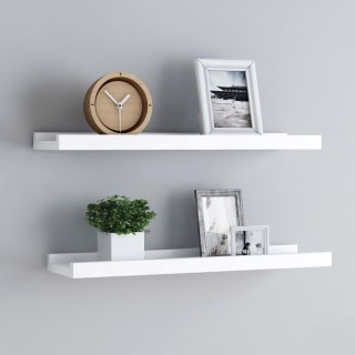  Półki ścienne na zdjęcia, 2 szt., białe, 40x9x3 cm, MDF Lumarko!