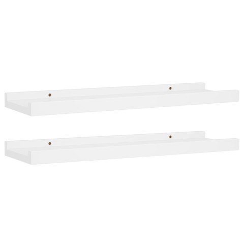  Półki ścienne na zdjęcia, 2 szt., białe, 40x9x3 cm, MDF Lumarko!