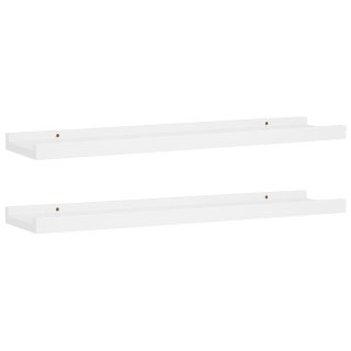  Półki ścienne na zdjęcia, 2 szt., białe, 60x9x3 cm, MDF Lumarko!