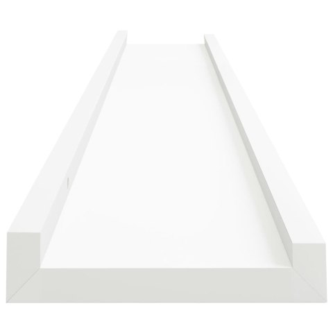  Półki ścienne na zdjęcia, 2 szt., białe, 80x9x3 cm, MDF Lumarko!