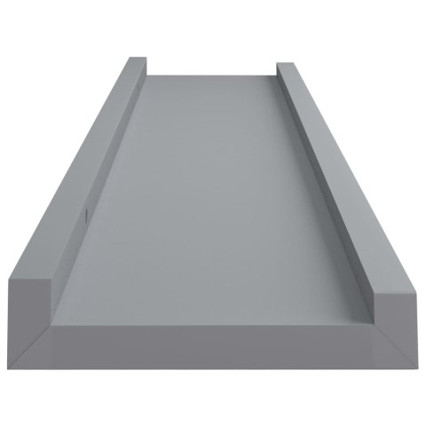  Półki ścienne na zdjęcia, 2 szt., szare, 60x9x3 cm, MDF Lumarko!