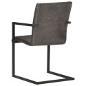  Krzesła stołowe, wspornikowe, 6 szt., szare, skóra naturalna Lumarko!