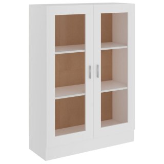 VidaXL Witryna, biała, 82,5x30,5x115 cm, materiał drewnopochodny