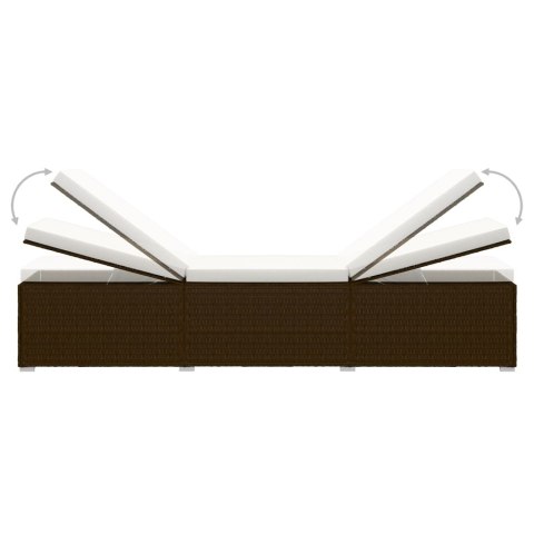  3-częściowy zestaw, leżaki ze stolikiem, polirattan, brązowe Lumarko!