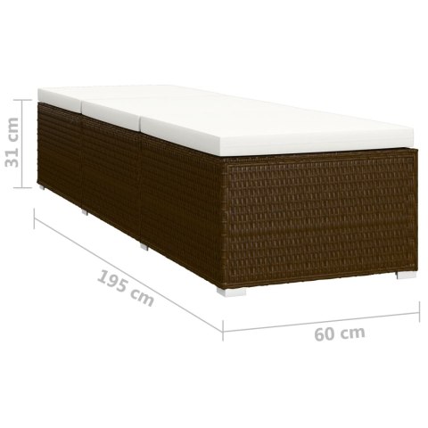  3-częściowy zestaw, leżaki ze stolikiem, polirattan, brązowe Lumarko!