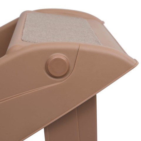  Składane schodki dla psa, brązowe, 62 x 40 x 49,5 cm Lumarko!