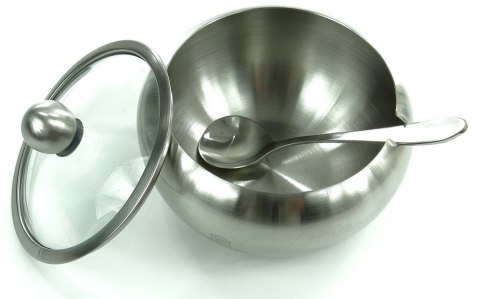  Stalowa Cukiernica Z Łyżeczką Kinghoff Kh-3732 Satyna Lumarko!