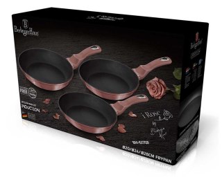  Zestaw 3 Patelni 20/24/28cm Berlinger Haus Bh-6170 I-rose Lumarko!