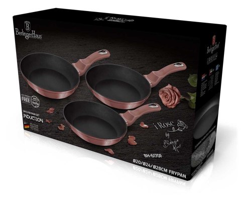  Zestaw 3 Patelni 20/24/28cm Berlinger Haus Bh-6170 I-rose Lumarko!