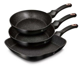  Zestaw 3 Patelni Granitowych Berlingerhaus Black Rose Bh-6156 Lumarko!