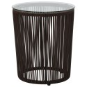  3-częściowy zestaw mebli bistro z poduszkami, rattan PVC, brąz Lumarko!