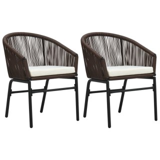  Krzesła ogrodowe, 2 szt., brązowe, rattan PVC Lumarko!