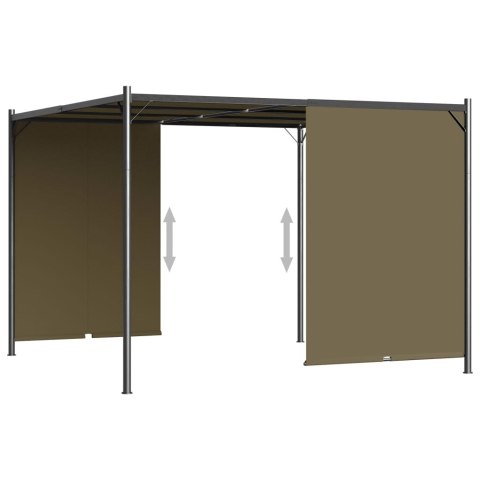  Pergola ogrodowa ze zwijanym dachem, 3x3 m, taupe, 180 g/m² Lumarko!