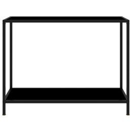  Stolik konsolowy, czarny, 100x35x75 cm, szkło hartowane Lumarko!