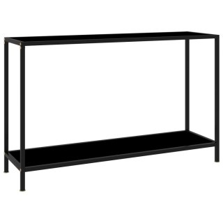  Stolik konsolowy, czarny, 120x35x75 cm, szkło hartowane Lumarko!