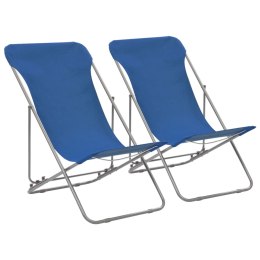  Krzesła plażowe, 2 szt., stal i tkanina Oxford, niebieskie Lumarko!