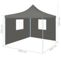  Rozkładany namiot imprezowy z 2 ściankami, 3x3 m, antracytowy Lumarko!