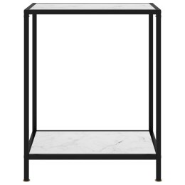  Stolik konsolowy, biały, 60x35x75 cm, szkło hartowane Lumarko!