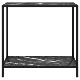  Stolik konsolowy, czarny, 80x35x75 cm, szkło hartowane Lumarko!