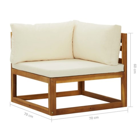  Moduły sofy narożnej z poduszkami, 2 szt., kremowe Lumarko!