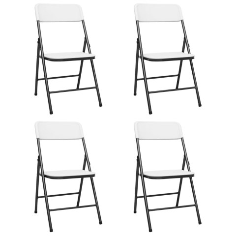  Składane krzesła ogrodowe, 4 szt., HDPE, białe Lumarko!