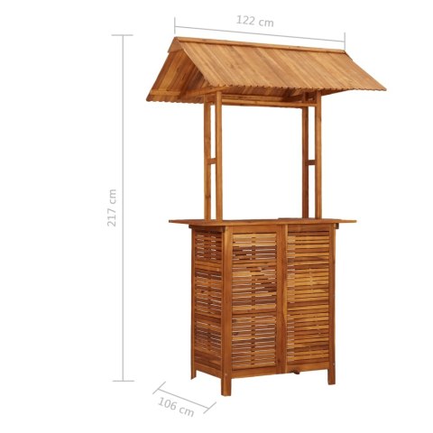  Stolik ogrodowy z daszkiem, 122x106x217 cm, drewno akacjowe Lumarko!