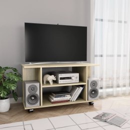  Szafka pod TV z kółkami, kolor dąb sonoma, 80x40x40 cm Lumarko!